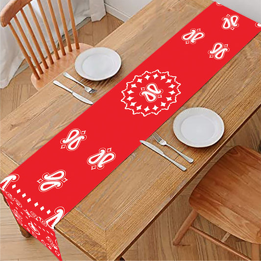 Red Paisley Bandana Print Table Runner
