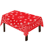 Red Paisley Bandana Print Tablecloth