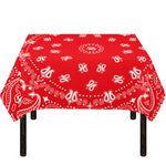 Red Paisley Bandana Print Tablecloth