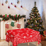 Red Paisley Bandana Print Tablecloth