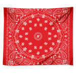 Red Paisley Bandana Print Tapestry