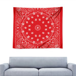 Red Paisley Bandana Print Tapestry