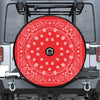 Red Paisley Bandana Print Tire Cover With Camera Hole