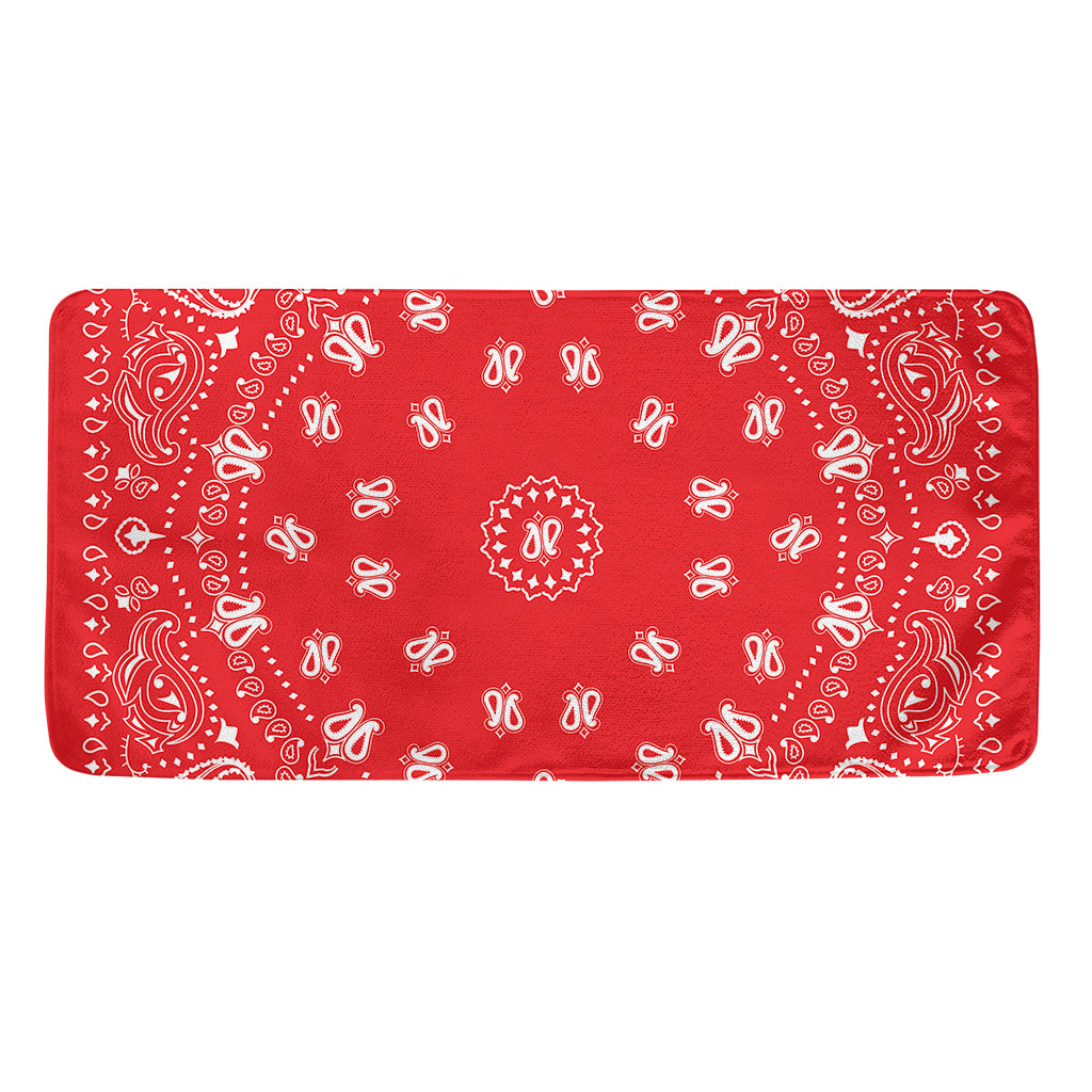 Red Paisley Bandana Print Towel