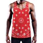 Red Paisley Bandana Print Training Tank Top