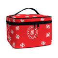 Red Paisley Bandana Print Travel Makeup Bag