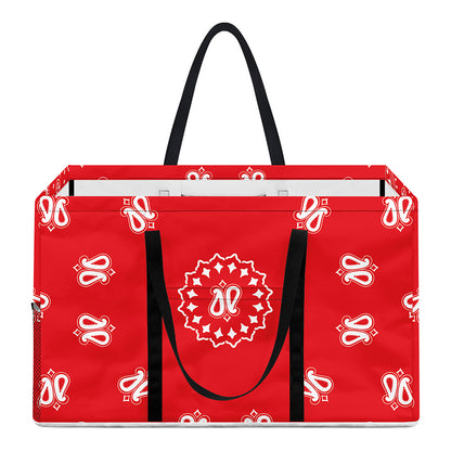 Red Paisley Bandana Print Utility Tote Bag