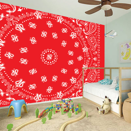 Red Paisley Bandana Print Wall Sticker