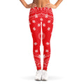 Red Paisley Bandana Print Women's Leggings