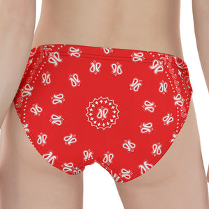 Red Paisley Bandana Print Women's Panties