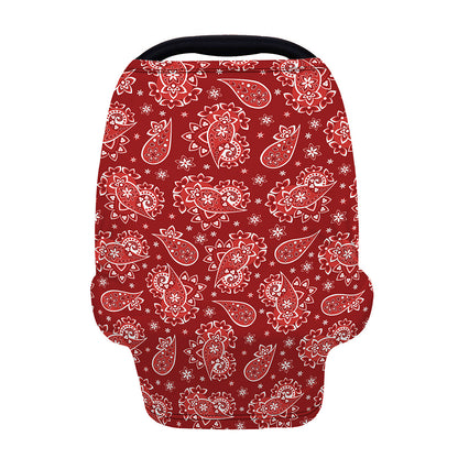 Red Paisley Pattern Print Baby Seat Cover