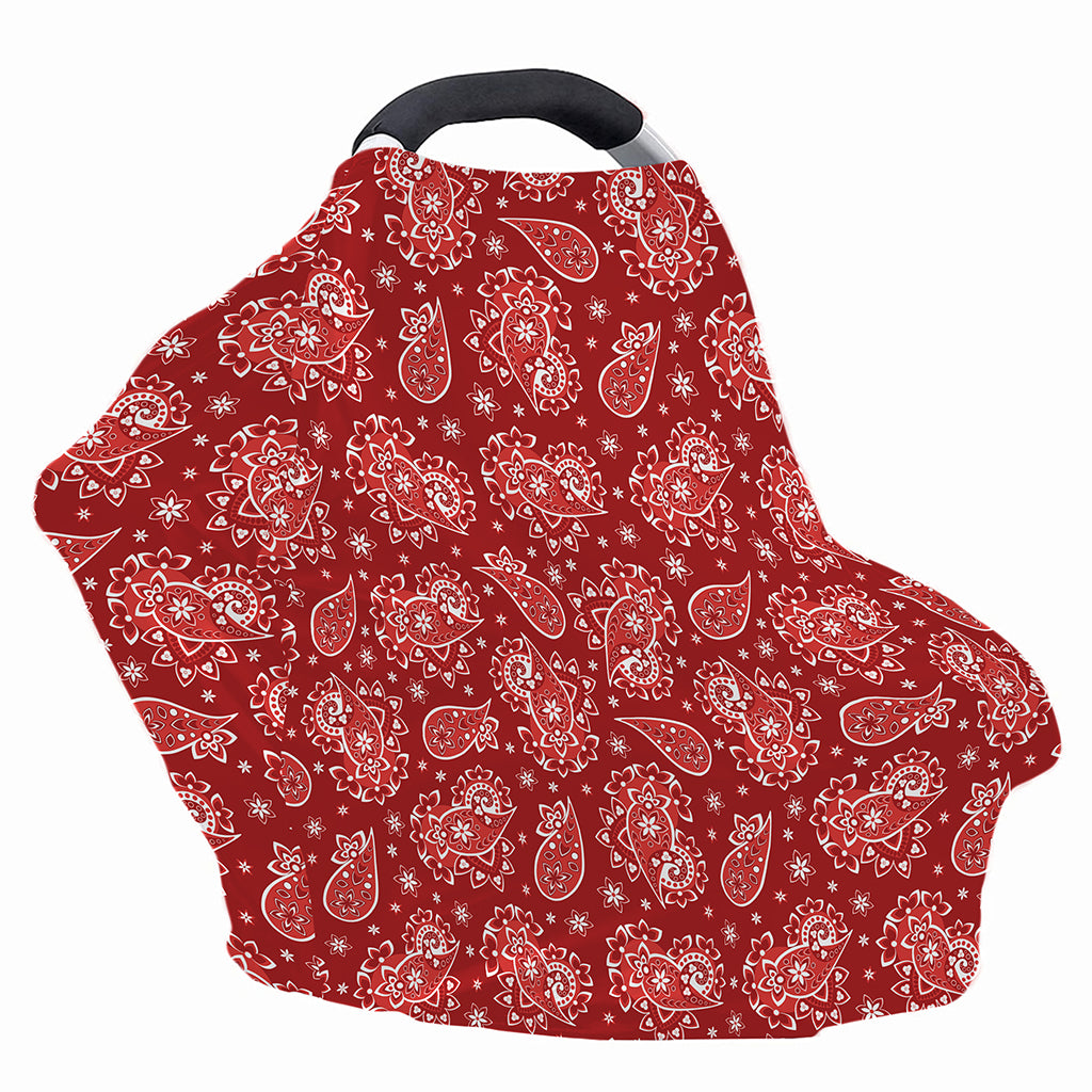 Red Paisley Pattern Print Baby Seat Cover