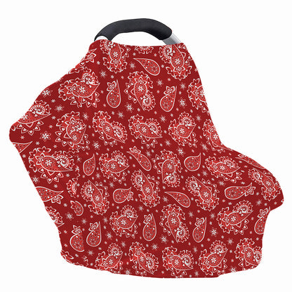 Red Paisley Pattern Print Baby Seat Cover