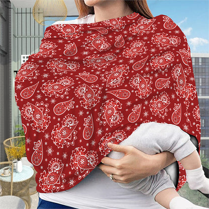 Red Paisley Pattern Print Baby Seat Cover