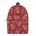 Red Paisley Pattern Print School Backpack