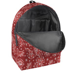 Red Paisley Pattern Print Backpack