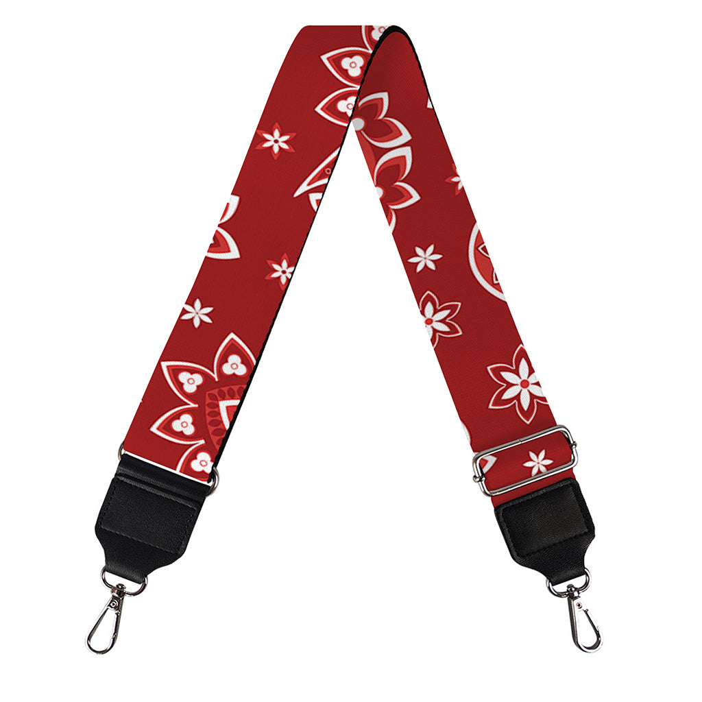 Red Paisley Pattern Print Bag Strap