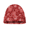 Red Paisley Pattern Print Beanie