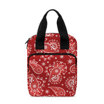 Red Paisley Pattern Print Bible Tote Bag