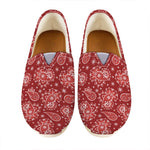 Red Paisley Pattern Print Casual Shoes