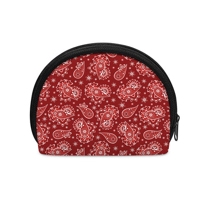 Red Paisley Pattern Print Coin Purse