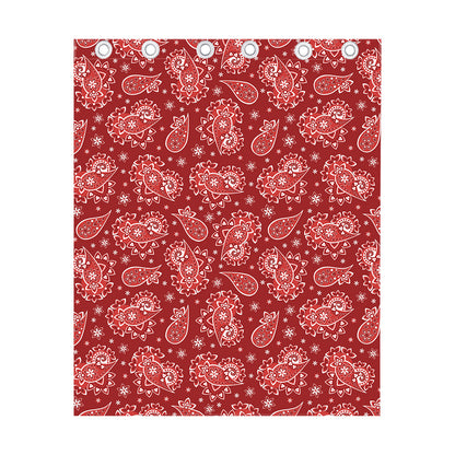 Red Paisley Pattern Print Curtain