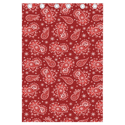 Red Paisley Pattern Print Curtain