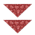 Red Paisley Pattern Print Dog Bandana