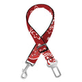 Red Paisley Pattern Print Dog Seat Belt