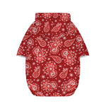 Red Paisley Pattern Print Dog Zip Up Hoodie