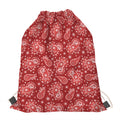 Red Paisley Pattern Print Drawstring Bag
