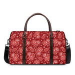 Red Paisley Pattern Print Duffle Bag