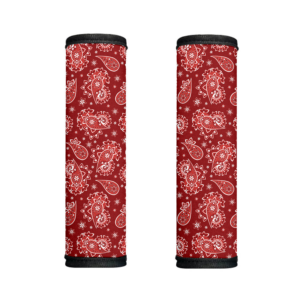 Red Paisley Pattern Print Handle Covers