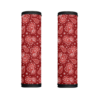 Red Paisley Pattern Print Handle Covers