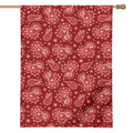 Red Paisley Pattern Print House Flag