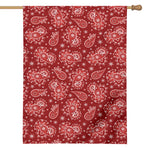 Red Paisley Pattern Print House Flag