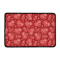 Red Paisley Pattern Print Kitchen Mat