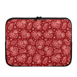 Red Paisley Pattern Print Laptop Sleeve