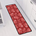 Red Paisley Pattern Print Long Kitchen Mat