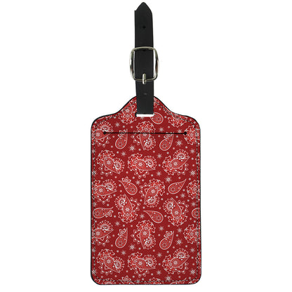 Red Paisley Pattern Print Luggage Tag