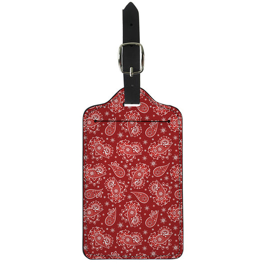 Red Paisley Pattern Print Luggage Tag