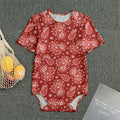 Red Paisley Pattern Print Men's Bodysuit