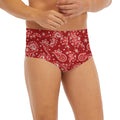 Red Paisley Pattern Print Men's Briefs
