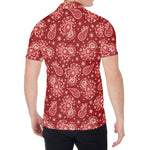 Red Paisley Pattern Print Men's Shirt