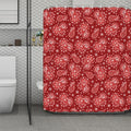 Red Paisley Pattern Print Polyester Shower Curtain