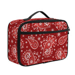 Red Paisley Pattern Print Portable Lunch Bag
