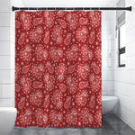 Red Paisley Pattern Print Premium Shower Curtain