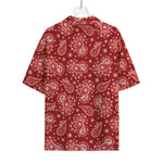 Red Paisley Pattern Print Rayon Hawaiian Shirt
