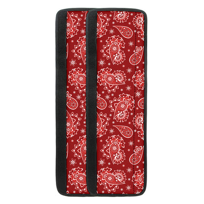 Red Paisley Pattern Print Refrigerator Handle Covers