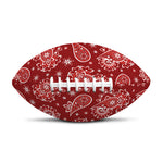 Red Paisley Pattern Print Rugby Ball